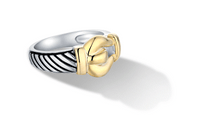 Load image into Gallery viewer, CLASSIC CABLE BUCKLE RING IN SILVER &amp; GOLD - Gir Collection