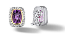 Load image into Gallery viewer, Raina Earrings with Amethyst in Silver & 14K Gold