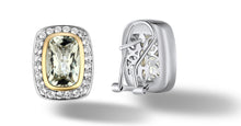 Load image into Gallery viewer, Raina Earrings with Blue Topaz in Silver & 14K Gold