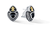 Load image into Gallery viewer, EARRINGS IN ONYX  WITH SILVER &amp; GOLD
