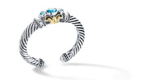 Load image into Gallery viewer, CLASSIC CABLE BRACELET BLUE TOPAZ IN SILVER &amp; GOLD