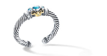 Load image into Gallery viewer, CLASSIC CABLE BRACELET BLUE TOPAZ IN SILVER & GOLD