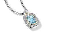 Load image into Gallery viewer, NECKLACE IN SILVER &amp; GOLD WITH BLUE TOPAZ - 
