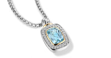 Load image into Gallery viewer, NECKLACE IN SILVER & GOLD WITH BLUE TOPAZ -
