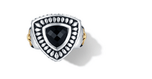 Load image into Gallery viewer, CLASSIC CABLE RING WITH BLACK ONYX IN SILVER &amp; GOLD 