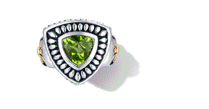 CLASSIC CABLE RING PERIDOT IN SILVER & GOLD