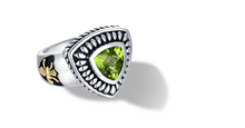 Load image into Gallery viewer, CLASSIC CABLE RING WITH PERIDOT IN SILVER &amp; GOLD