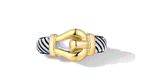 Load image into Gallery viewer, CLASSIC CAB;E BUCKLE RING IN SILVER &amp; GOLD 