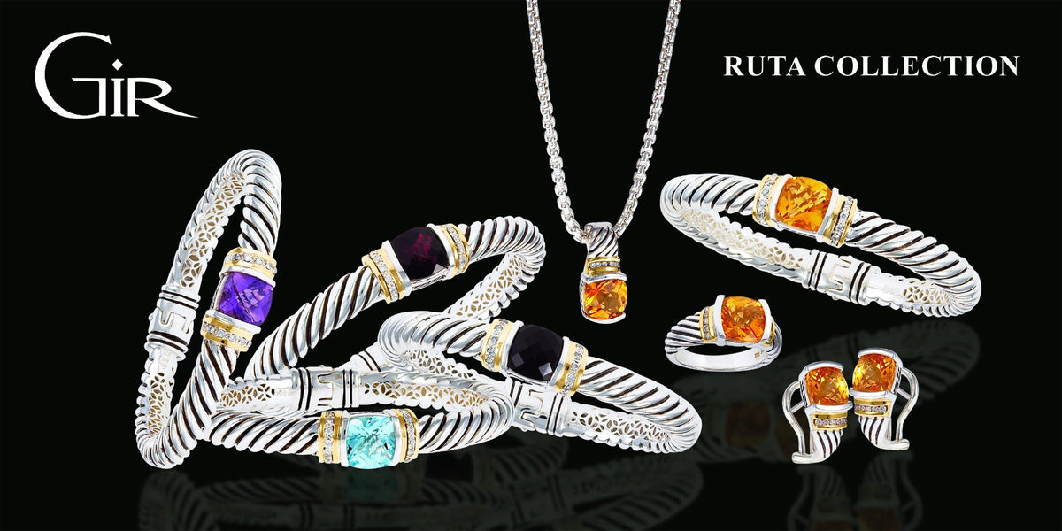 Coloured Ruta Rings Ruta Rings with Gemstones in Silver & 14K Gold | Gir Collection