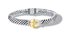 classic cable buckle bracelet silver/gold /diamond        