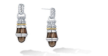 Load image into Gallery viewer, Maya Earrings with Smokey Topaz in Silver and 14K Gold