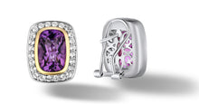 Load image into Gallery viewer, Raina Earrings with Amethyst in Silver &amp; 14K Gold