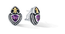 Load image into Gallery viewer, FLEUR DE LIS EARRING AMETHYST - Gir Collection