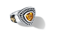 Load image into Gallery viewer, CLASSIC CABLE RING WITH CITRINE IN SILVER &amp; GOLD