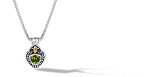 CLASSIC CABLE NECKLACE WITH PERIDOT IN SILVER AND GOLD