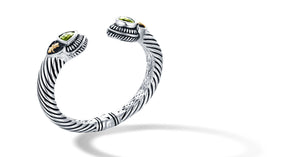 CLASSIC CABLE BRACELET WITH PERIDOT IN SILVER & GOLD