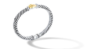 classic cable buckle bracelet silver/gold /diamond