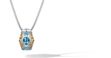 Load image into Gallery viewer, Janki Necklace with Blue Topaz in Silver and 14K Gold