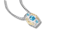 Load image into Gallery viewer, Janki Necklace with Blue Topaz in Silver and 14K Gold