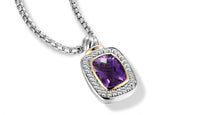 Load image into Gallery viewer, NECKLACE IN SILVER &amp; GOLD WITH  AMETHYST 