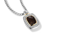Load image into Gallery viewer,  NECKLACE IN SILVER &amp; GOLD WITH SMOKEY TOPAZ 