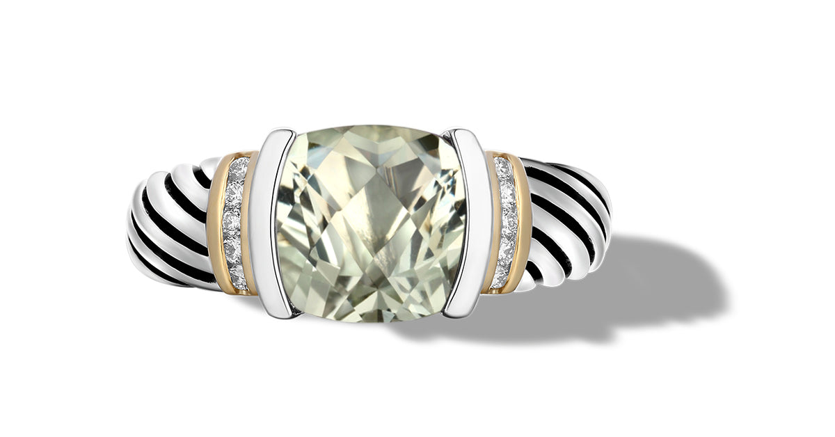 Coloured Ruta Rings Ruta Ring - Prasiolite - Diamonds| Gir Collection