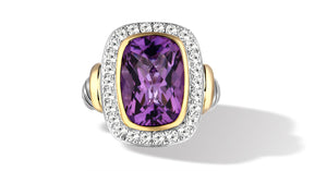 RING IN SIVER & GOLD WITH AMETHYST 