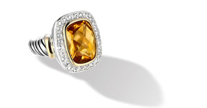 RING IN SILVER & GOLD WITH YELLOW CITRINE 