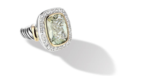 RING IN SILVER & GOLD WITH PARSIOLITE 