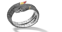 Load image into Gallery viewer, Serpyntine Bracelet with Sapphires in Silver and 14K Gold